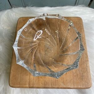 Vintage Val St Lambert Belgium Crystal Swirl Spider Web Dessert Berry 4.5" Bowl